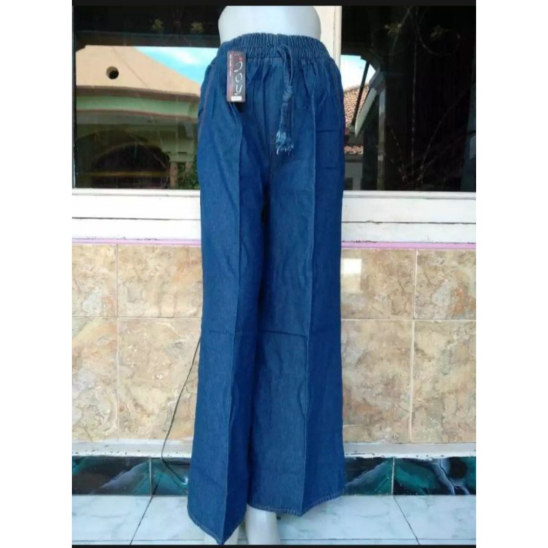 CELANA KULOT JEANS WANITA POLOS XL