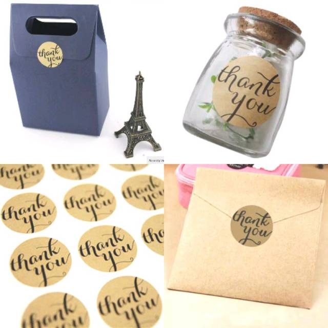 

Label Sticker Kemasan Thank You Kraft Segel Box Paper Bag Baking Tools Decoration Packaging Sealer