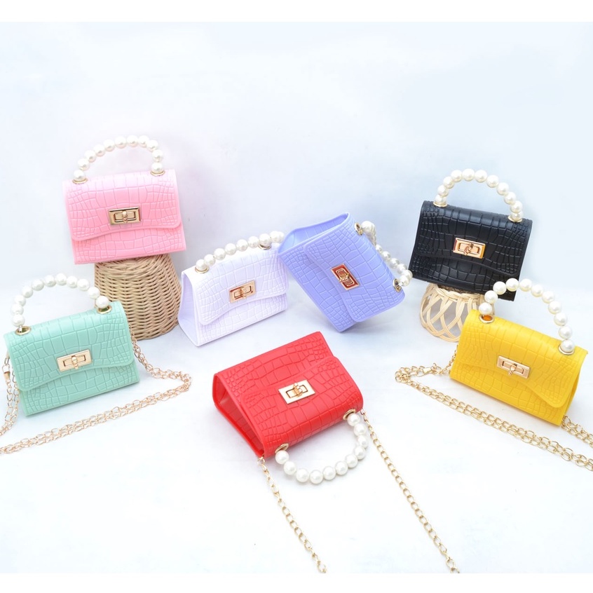 Tas Selempang Wanita Jelly Motif Kulit Buaya 3051/9085