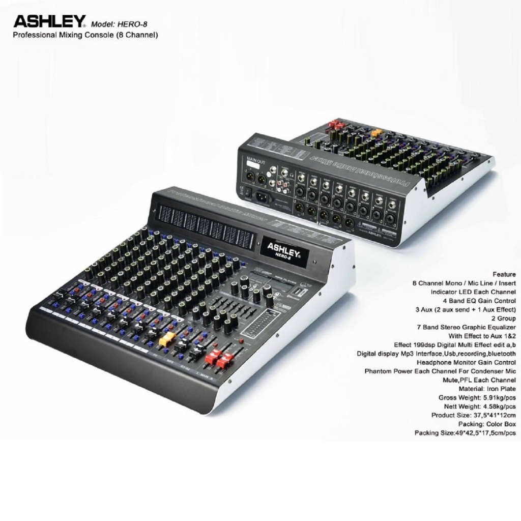 MIXER AUDIO ASHLEY HERO 8 /HERO8 ORIGINAL 8 CHANNEL
