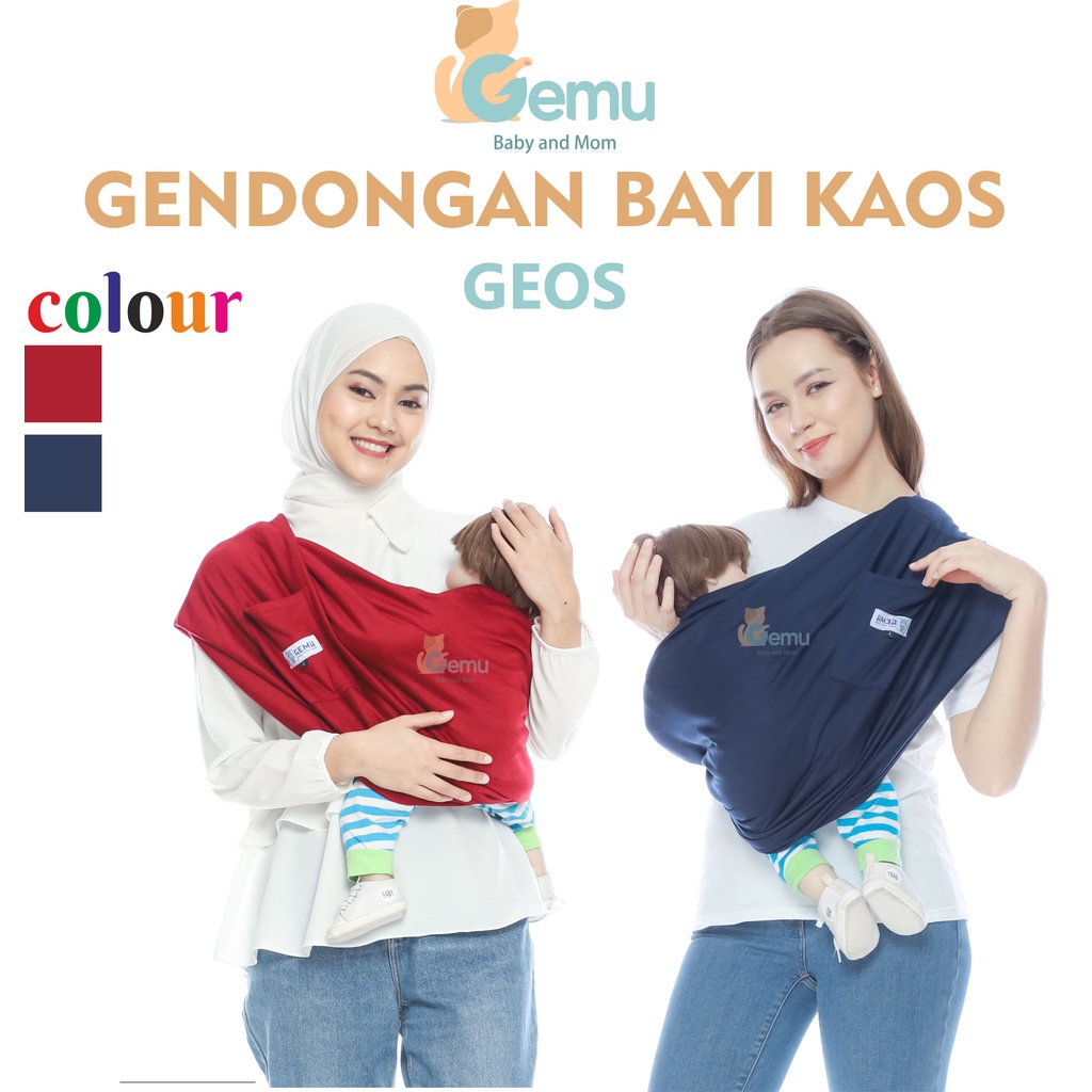 Geos Gendongan Bayi Samping Kaos Instan Polos Premium GEMU