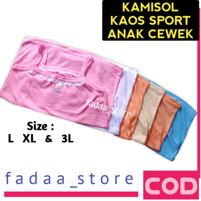 Kaos Dalam Singlet Kamisol Camisol Anak Remaja / Tanktop Renda / Singlet Anak Perempuan