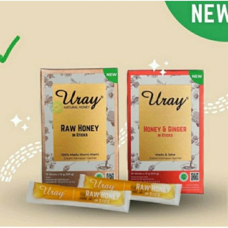 

Paket 2 Madu Uray Stick Sachet 20 Pcs - Original & Ginger - Raw Honey