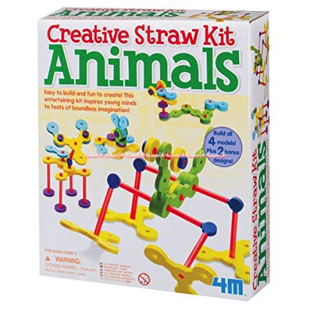 Creative Straw Kit Animals set mainan kreatifitas Kreasi dari Sedotan