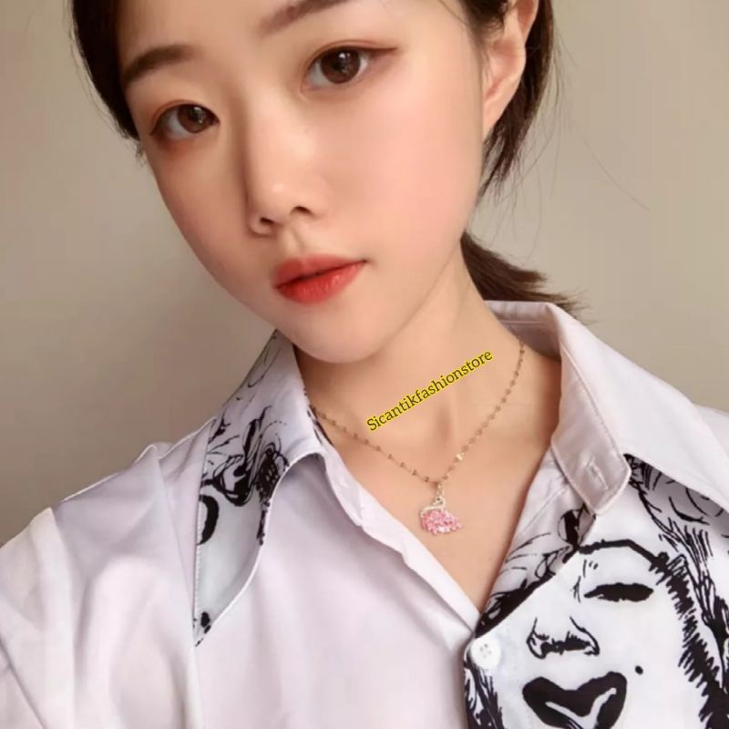Kalung Titanium Liontin Angsa Fashion Wanita Terlaris Anti Karat Kalung Wanita Kekinian Mewah