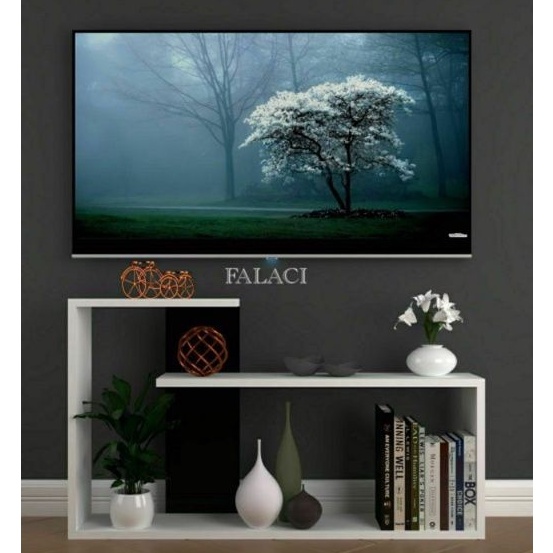 Rak Tv Minimalis Modern Meja Tv Warna Hitam Putih Murah Unik Terbaru GantungKayu Modern