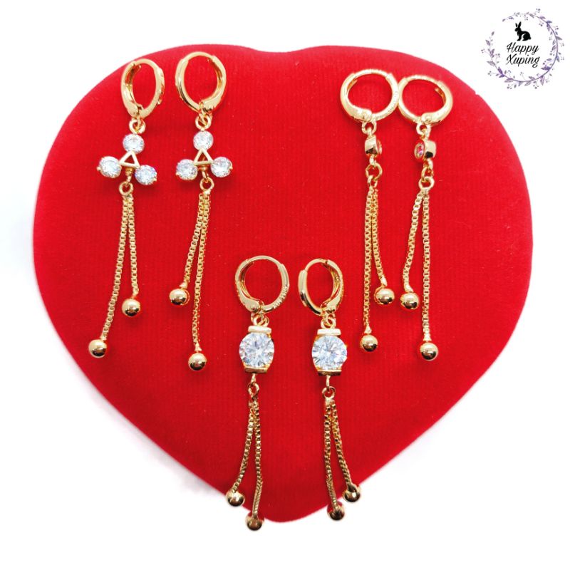 ANTING XUPING ASLI TITANIUM FASHION KOREA LAPIS-EMAS MODEL JEPIT RUMBAI+MATA XUPING ORIGINAL