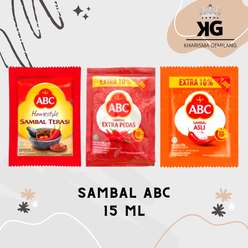 

SAUS SAMBAL - (1 PCS) ABC SAMBAL 15 ML Extra Pedas Saus Sambal Asli Dan Tomat Sachet