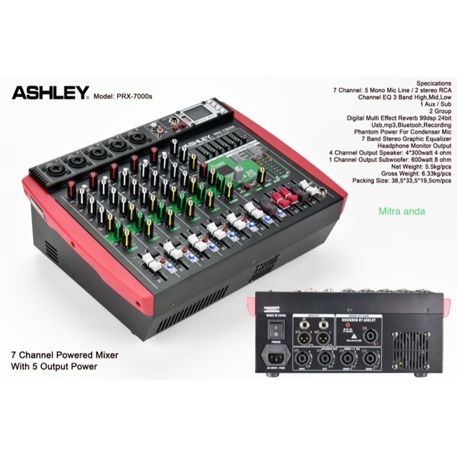 Mixer power amplifier ashley prx7000s 400wx4