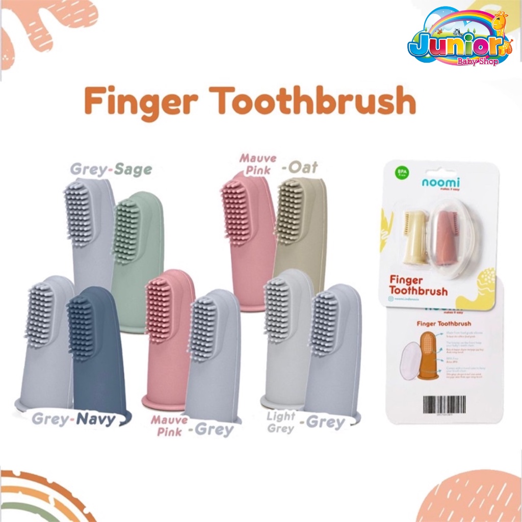 Noomi Silicone Finger Toothbrush Isi 2pcs - SIkat Lidah Bayi