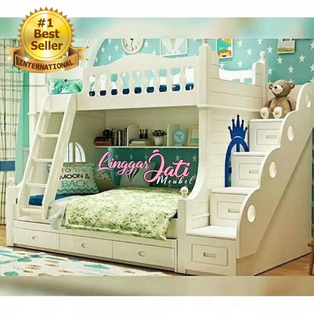 TERMURAH TEMPAT TIDUR TINGKAT DIPAN ANAK TINGKAT RANJANG TINGKAT KAMAR SET ANAK BED LACI MINIMALIS
