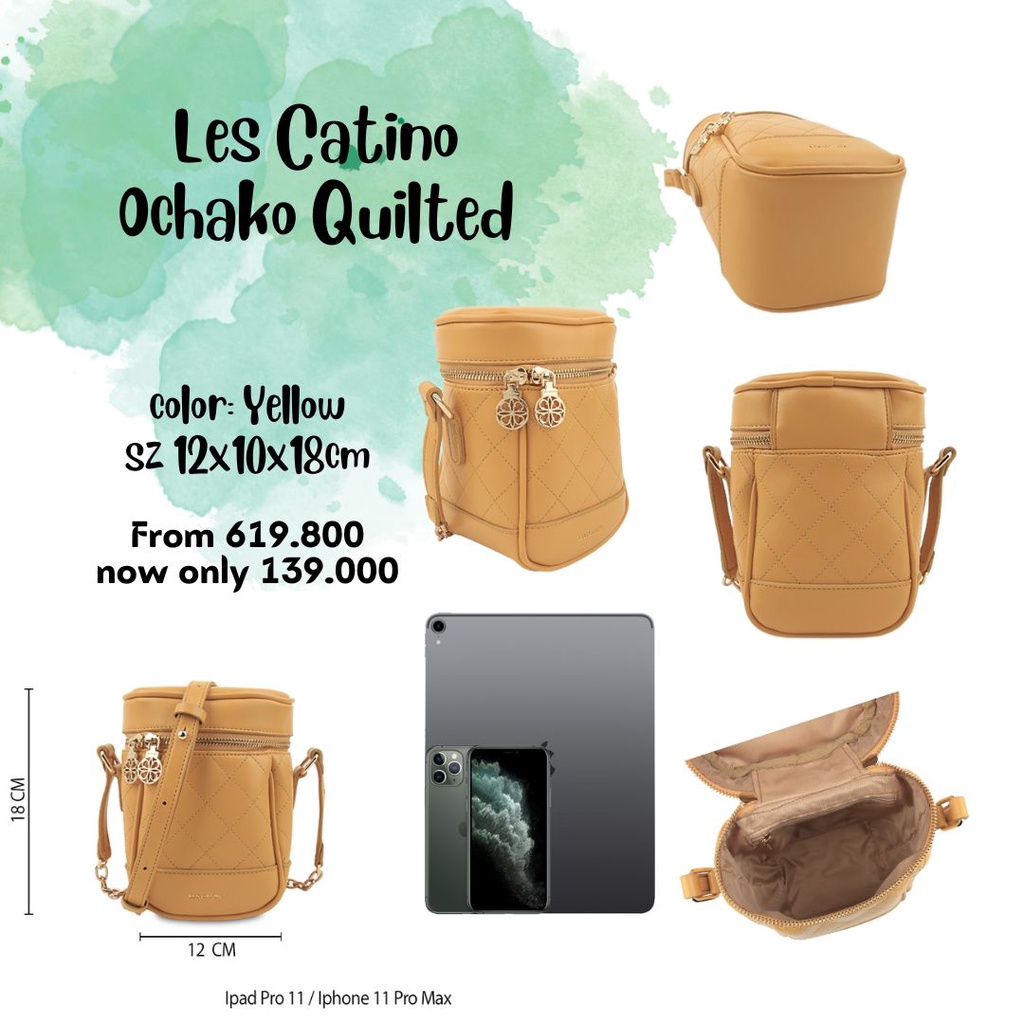 Tas selempang wanita untuk HP Les Catino Ochako Quilted NEW ORIGINAL