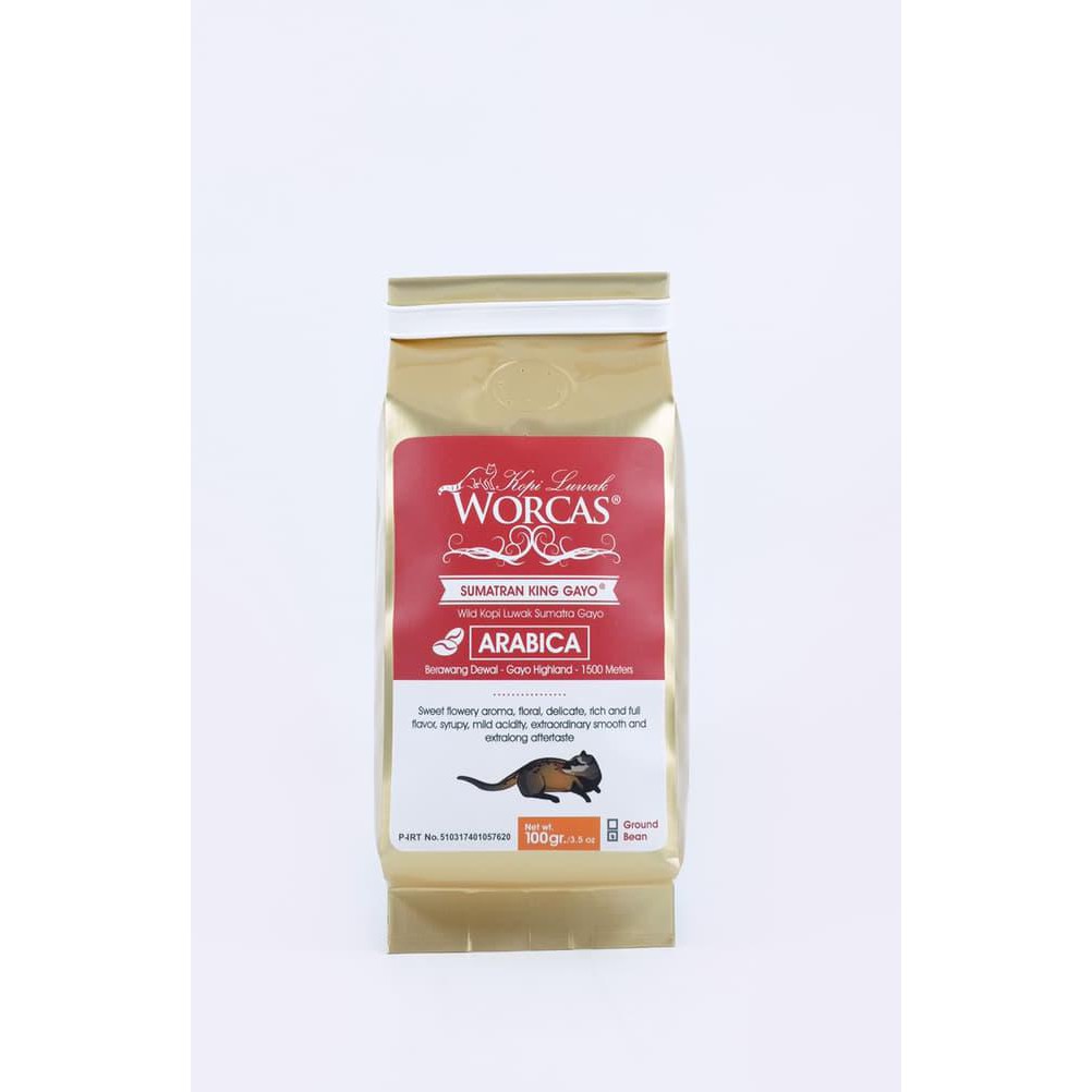 

8ih1 kopi luwak liar sumatran king gayo 100gr - bean (biji) 7kso