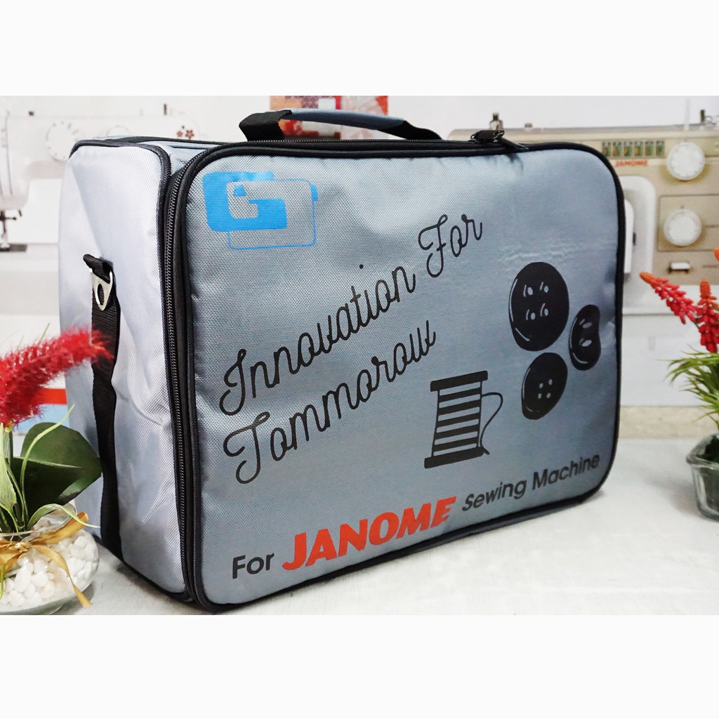 tas travel mesin jahit portable - abu-abu