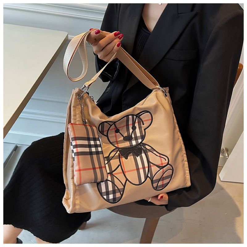 BJ43321 (2IN1) - BLACKGD/BLACKLINE/KHAKIGD/KHAKILINE - TAS BAHU SHOULDERBAG SALE BEAR WANITA FASHION IMPORT MODIS ELEGAN TERMURAH TERLARIS TERBARU BAGSTORE JAKARTA TAS BATAM BQ3321 EL5585 LT1989