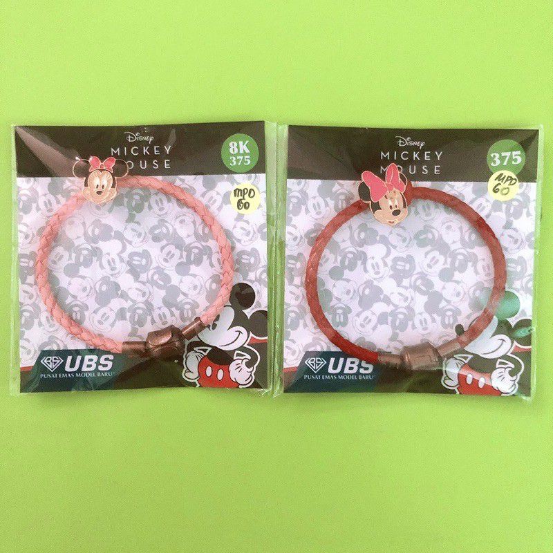MINNIE MOUSE EMAS PLUS TALI GELANG PANDORA ANAK UBS 375
