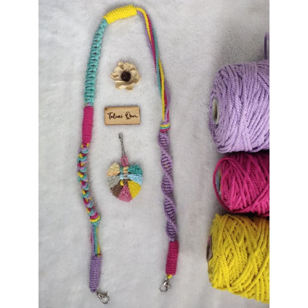 neon strap bag/ strapbag macrame READY