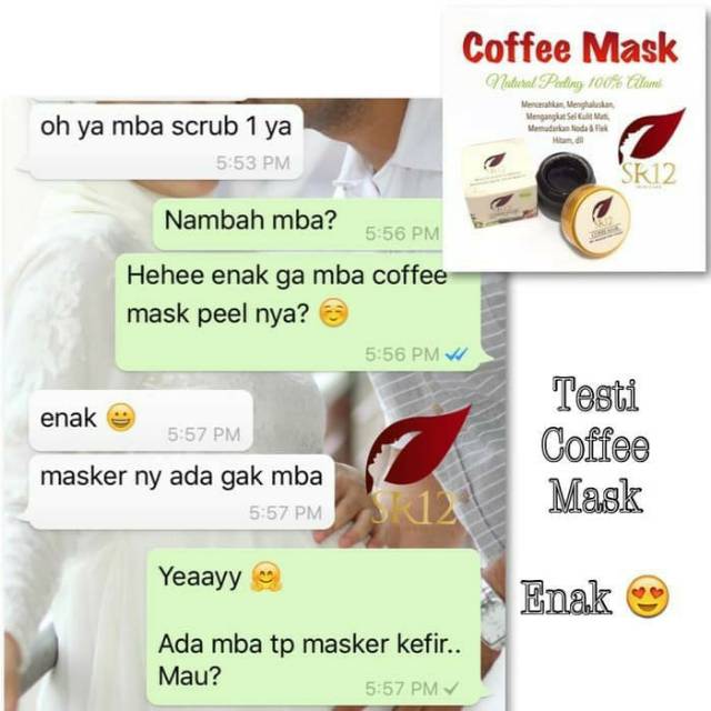 Mengontrol minyak wajah Kopi peeling mask SR12