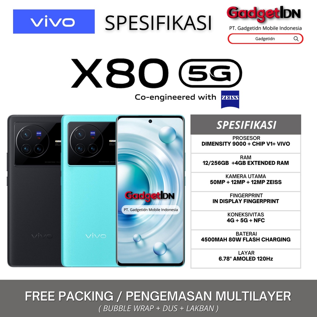 VIVO X80 PRO | X80 5G 12/256GB X80PRO GARANSI RESMI VIVO