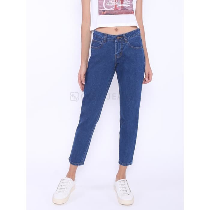 Ori 4 Warna  Celana  Panjang Boyfriend  Jeans Plain Wanita BX 