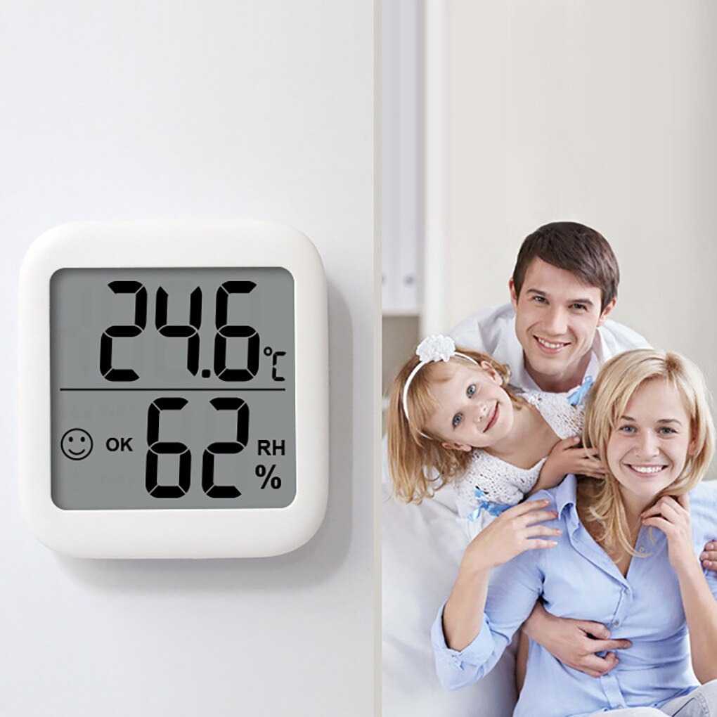 Thermometer Hygrometer Sensor Digital LCD Display Termometer Suhu Kelembapan Udara Ruangan Material Berkualitas