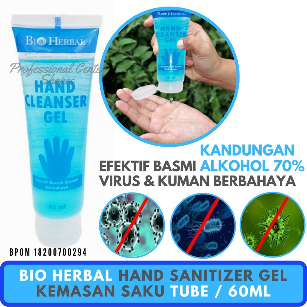 ✨ AKU MURAH ✨Bio Herbal Hand Sanitizer Cleanser Gel / TUBE / 60ml