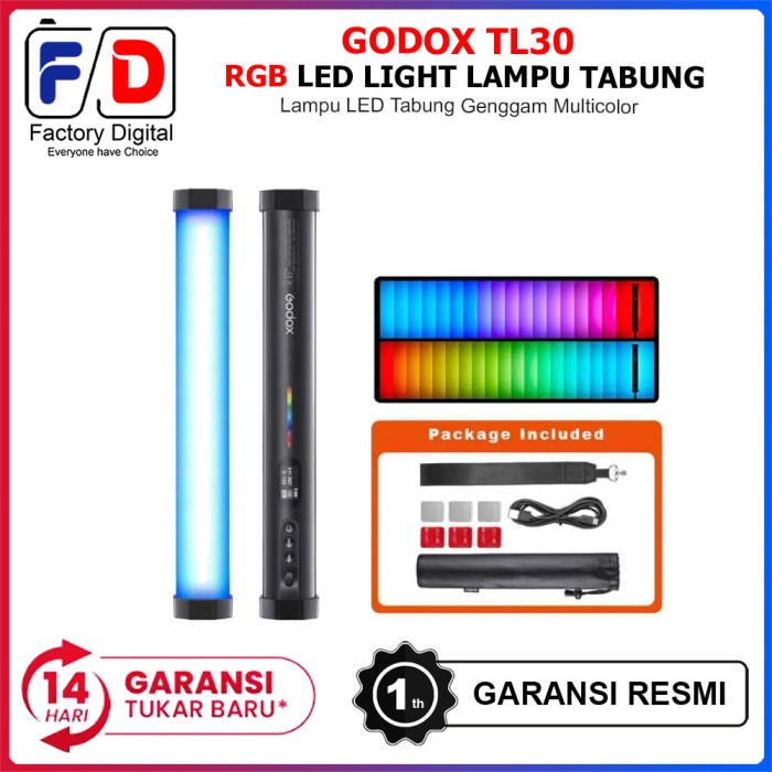 {adenastore} GODOX TL30 TL-30 Tube RGB LED Light Lampu Tabung Genggam Multicolor Berkualitas