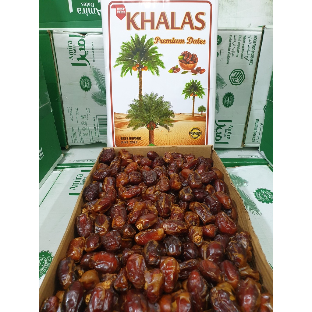 Kurma Khalas 3kg premium oleh oleh haji dan urmoh ( exp 2024 )