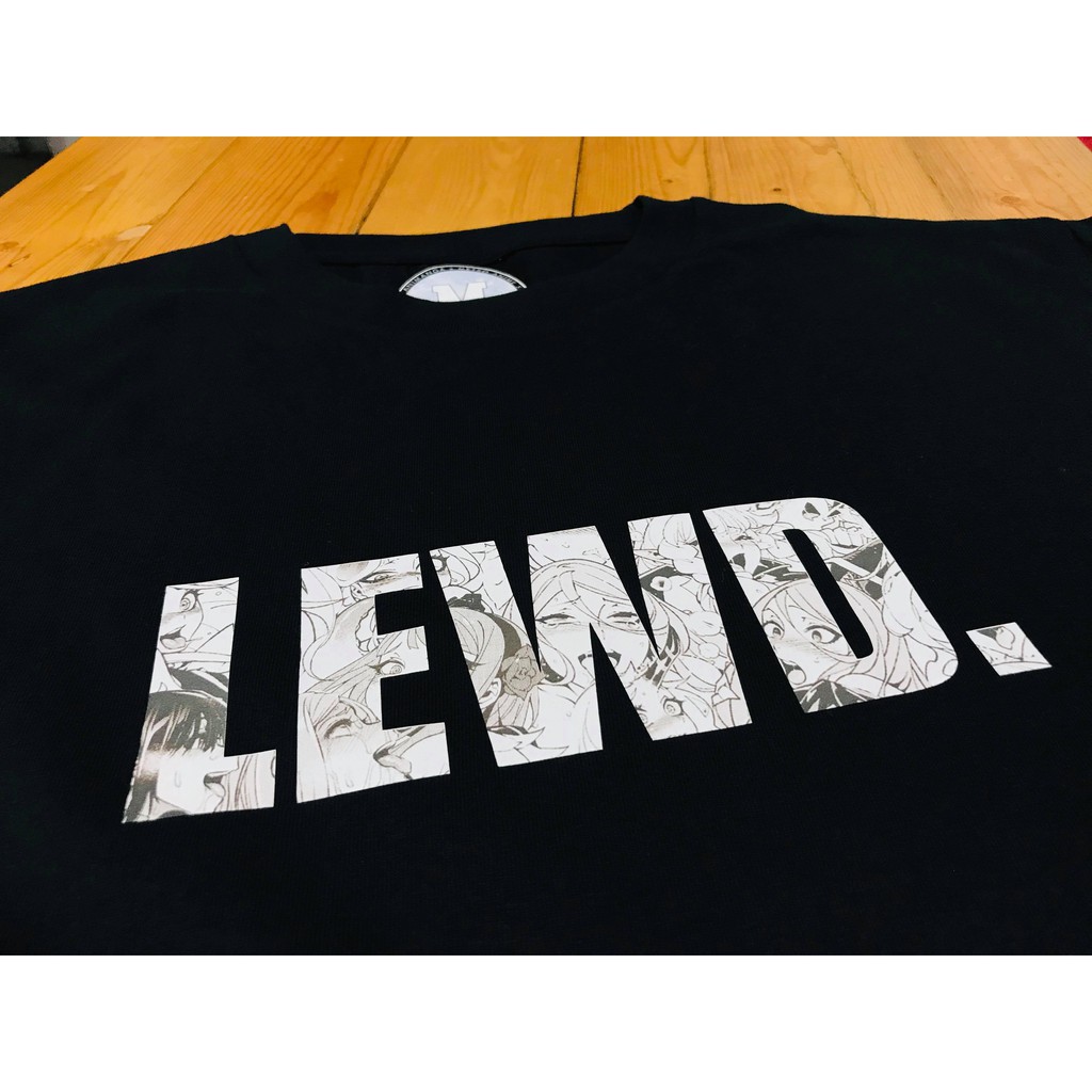 Kaos Ahegao LEWD Black Anime Manga Kawaii Premium Unisex Tshirt Wibu Otaku