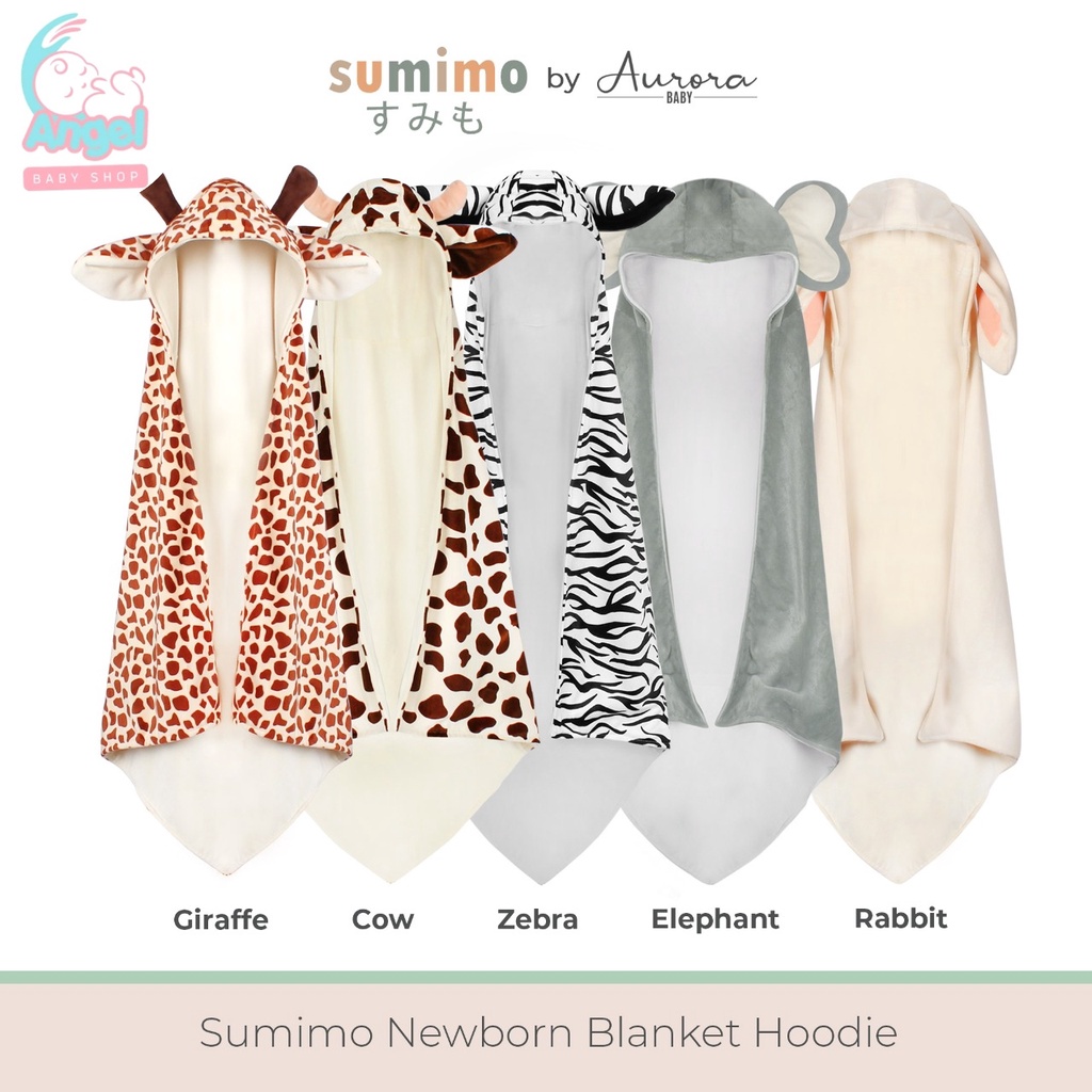 Sumimo Blanket Hoodie Baby Selimut Topi Bayi Karakter Lucu Super Soft By Aurora Baby