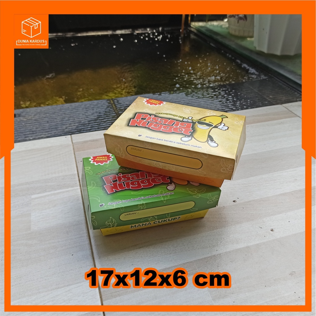 

box uk 17x12x6 cm pisang nugget | ayam geprek umum | Full Colour tanpa merek