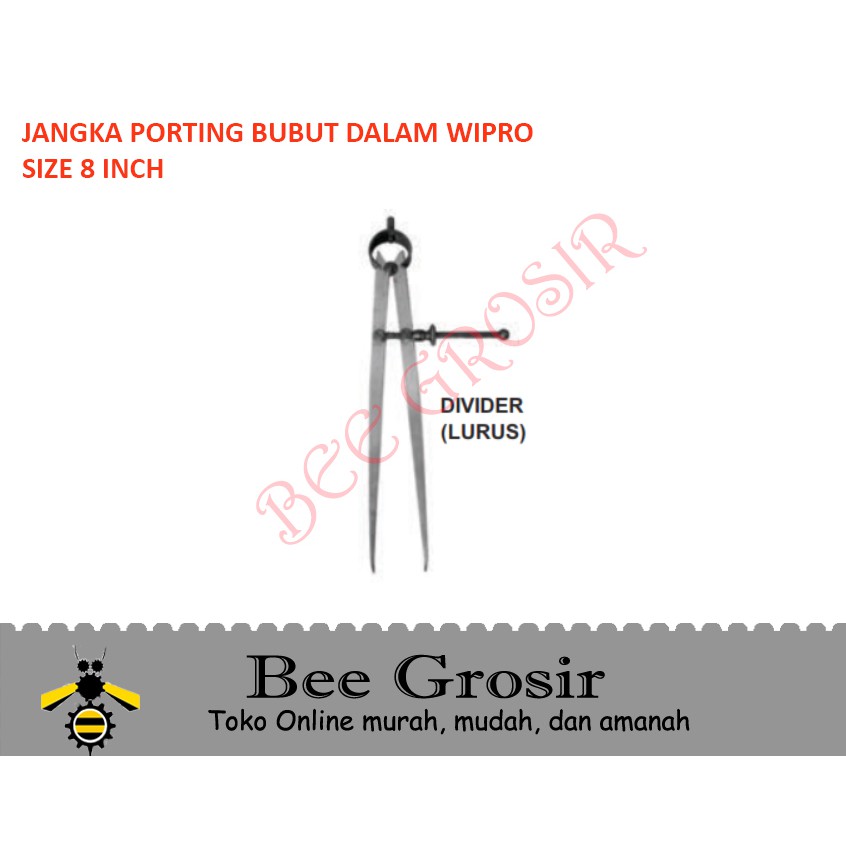 Jangka Porting Bubut Spring Kaliper Dalam Size 8inch 8 inch WIPRO