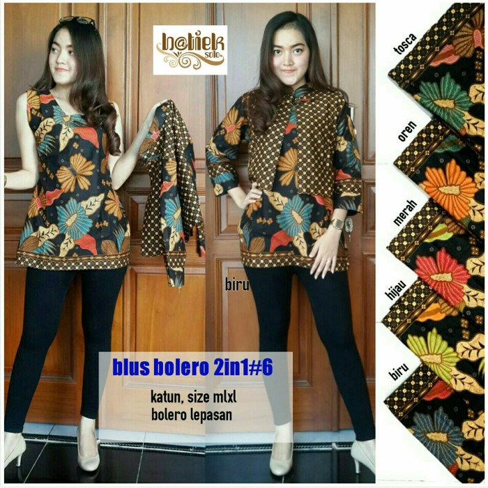 BLUS BOLERO 2 in 1 #6 - BLOUSE BATIK MODERN - de SOLO BATIK