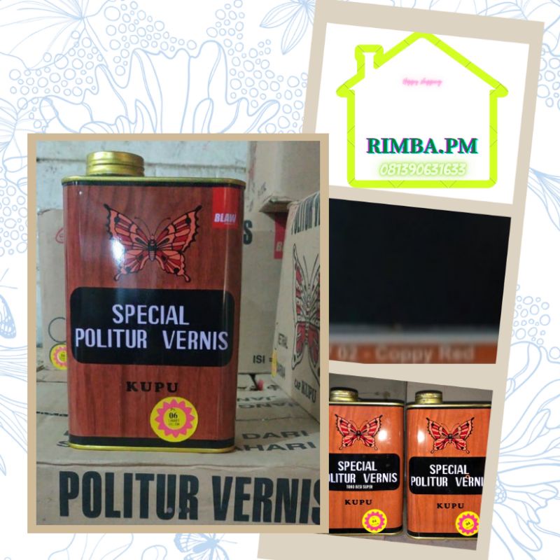 Politur Vernis Kupu PV 02 coppy red 1 liter