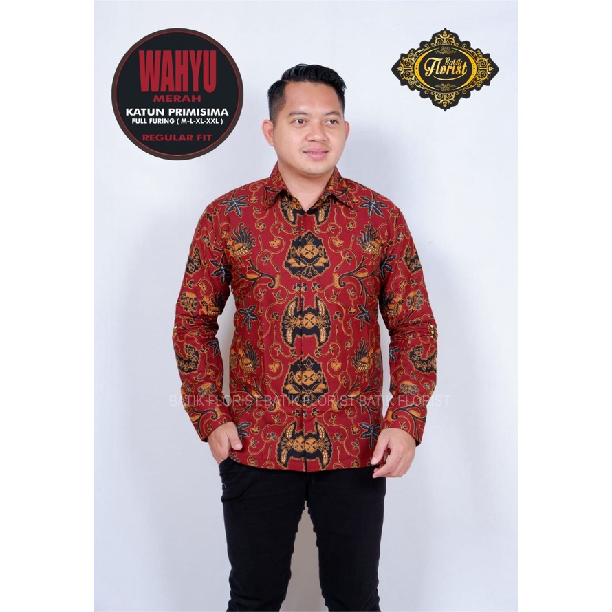 Batik pria lengan panjang modern MARRON GOLD ORIGINAL BAJU PREMIUM KEKINIAN BATIK SOLO MURAH TERBARU