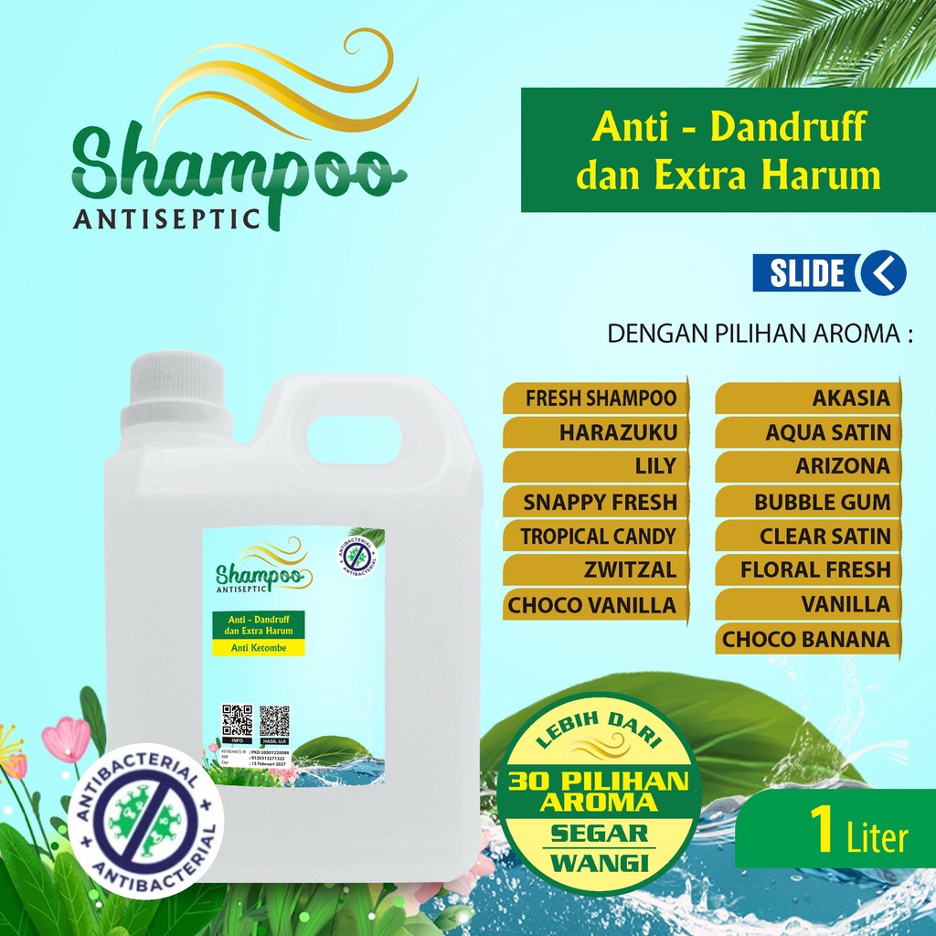 Shampoo Anti Dandruff Extra Harum Original Aroma Wangi Segar Kemasan 1 Liter Jerigen