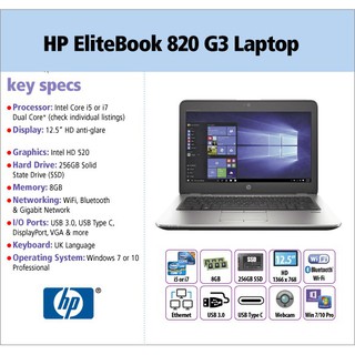 Ultrabook HP Elitebook 820 G3 Core i5 Gen 6 SSD 256gb / 500gb - Ram 16gb - Ultrabook-Ringan-Tipis