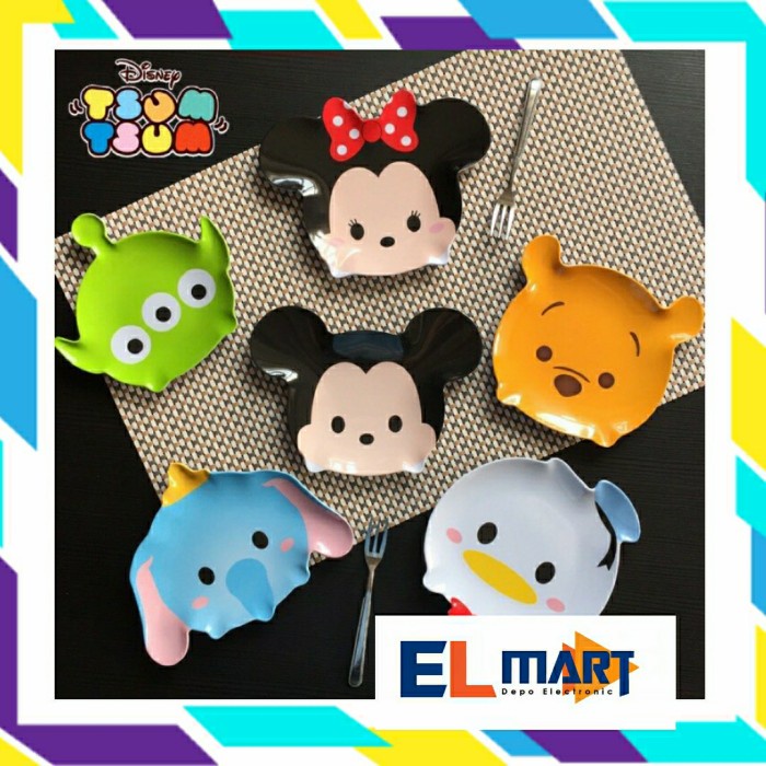 Piring Lepek Melamin Anak Karakter Tsum Tsum BPA Free Tahan Panas