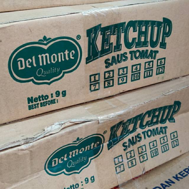 

Saos Tomat Ketchup Delmonte Sachet per karton DUS isi 20pack 24s x 9 gr