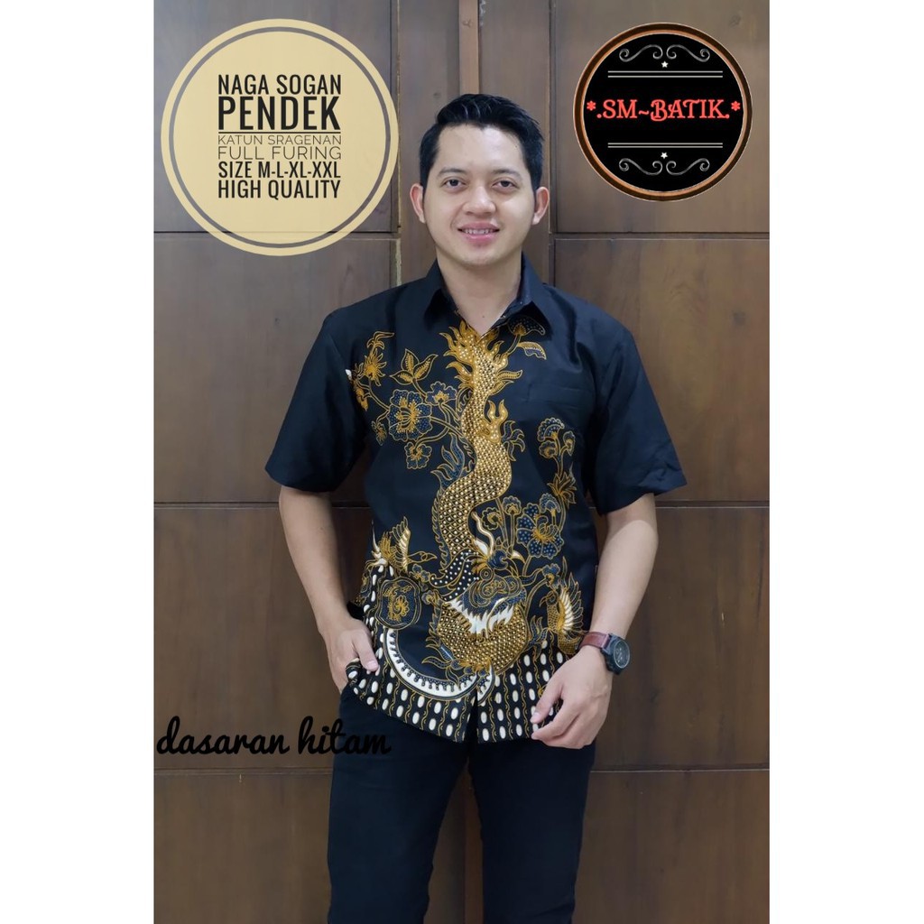 NAGA SOGAN / BATIK PRIA LENGAN PENDEK / by SM-BATIK / 10.3