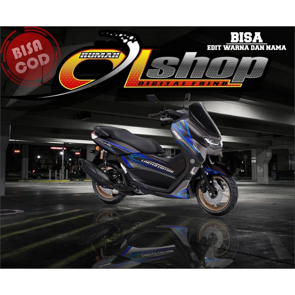 Sticker decal full body Yamaha Nmax Hitam Biru