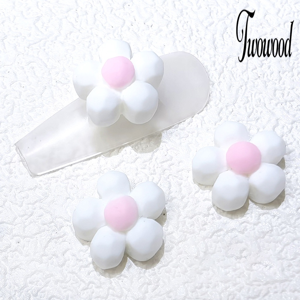 20 Pcs Ornamen Kuku Bentuk Bunga 3D Bahan Resin Tahan Air Untuk Dekorasi Nail Art