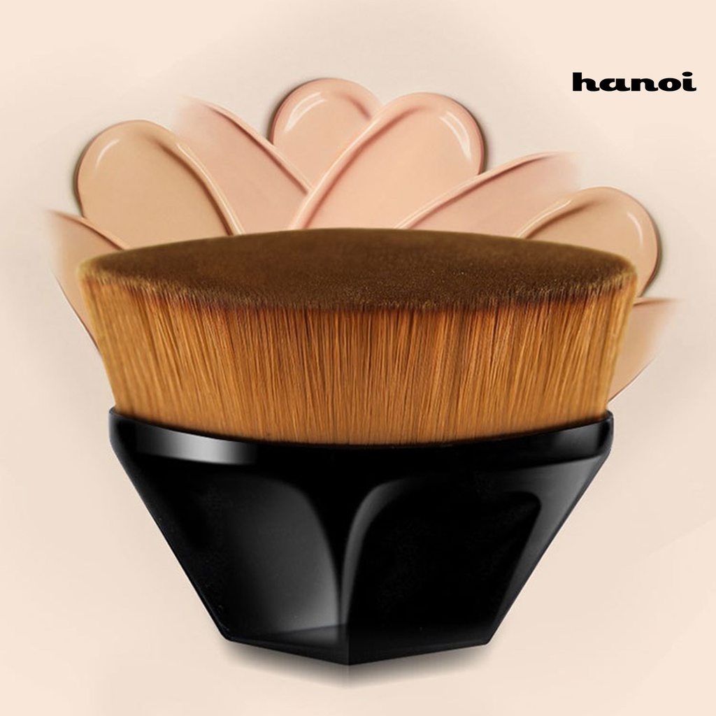 HQTM_Portable Flat Top Hexagon Face Powder Foundation Makeup Brush Cosmetic Tool