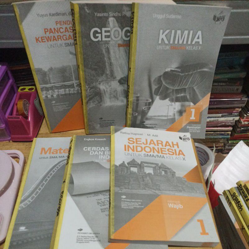 erlangga pkn geografi kimia matematika bahasa indonesia sejarah kelas X