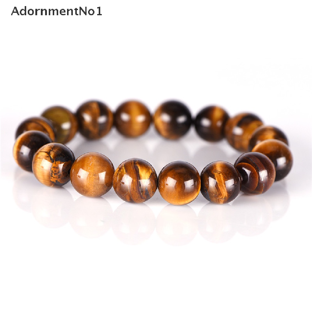 (AdornmentNo1) Gelang Keberuntungan Manik Batu Tiger Eye Alami Untuk Pria / Wanita