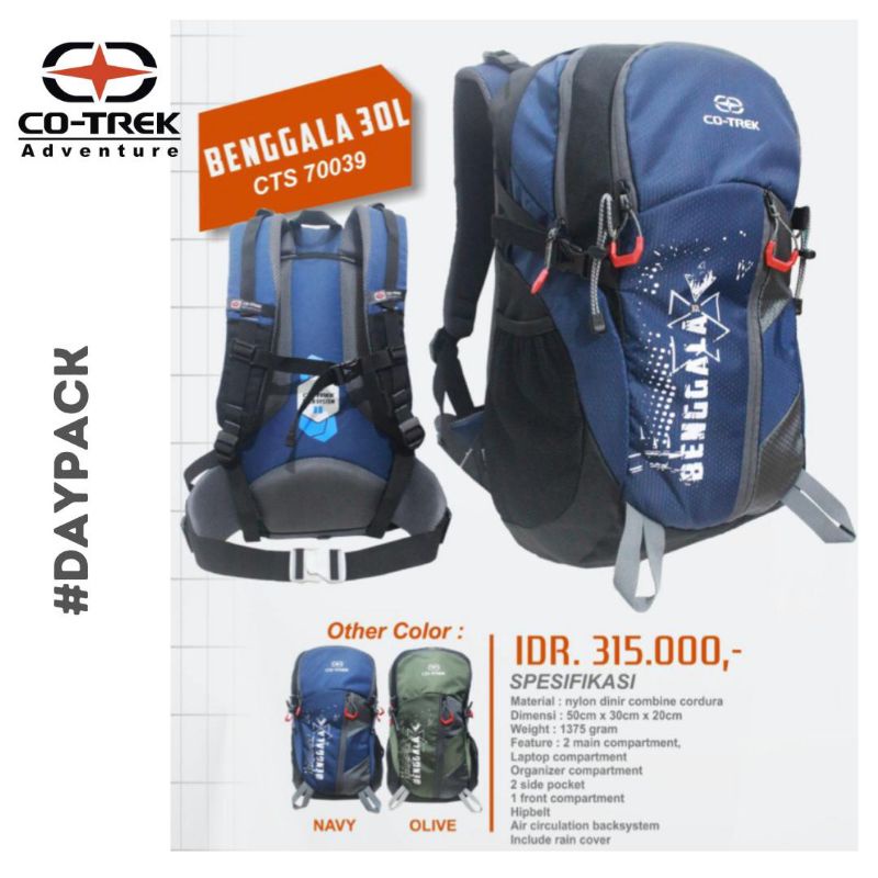 Tas Daypack Co-Trek Explore Benggala 30 Liter Original Ransel Cotrek Adventure