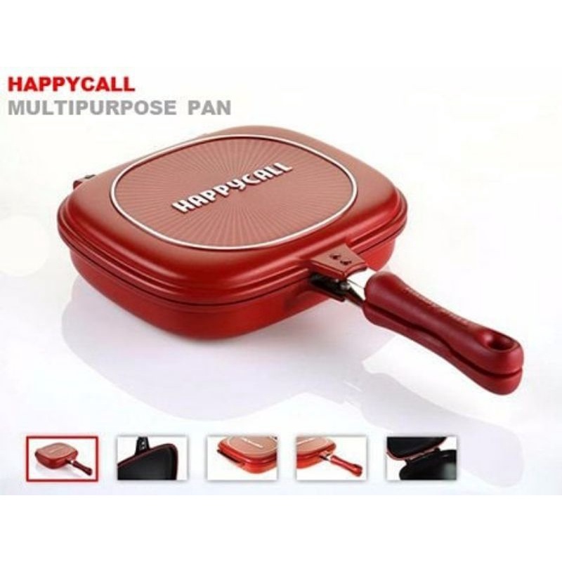 HAPPY CALL Double Pan Asli Jumbo 32 Cm / Grill Pan / Panggangan teflonjl