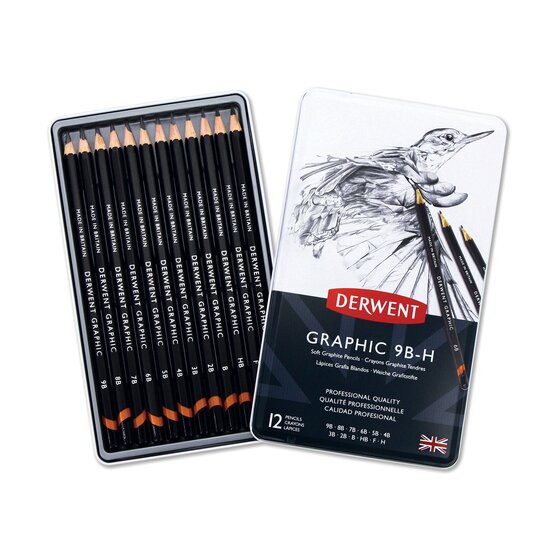 Derwent Graphic Soft Pencils 12 Tin