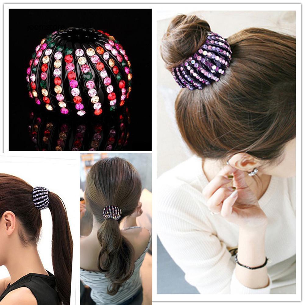 Joom Bird Nest Rhinestone Expanding Tail Hair Bun Holder Grip Claw