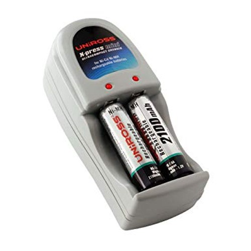UNIROSS X-Press Mini UltraCompact Charger [Rechargeable Battery for 2 AA/AAA]